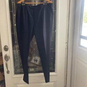 Calvin Klein Mens Skinny fit Dress Pants 38 / 32 Navy Blue Solid Stretch